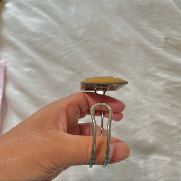 Modern Maze Design Square Enamel Gold Silver Cuff Bracelet - Picture 8 of 9